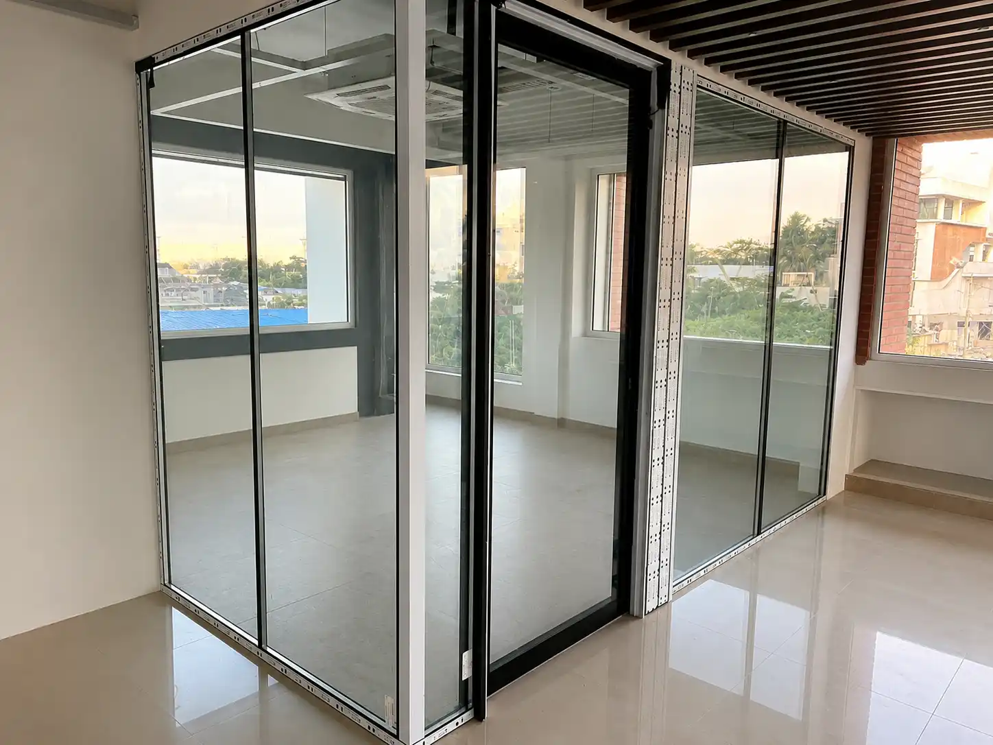 Sleek Black Frame Partition System
